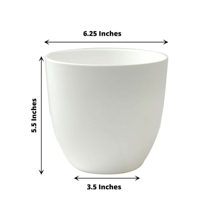 AliKopy 2-Pack 5.5" White Planter Pots with Macrame Holders