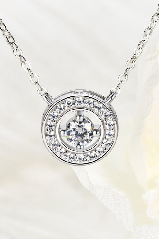 Luxurious Geometric Moissanite Pendant Necklace with Sterling Silver and Zircon Accents