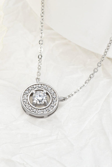 Elegant Sterling Silver Moissanite Geometric Pendant Necklace for Effortless Style