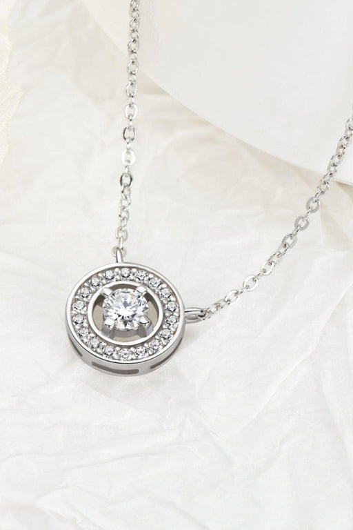 Luxurious Geometric Moissanite Pendant Necklace with Sterling Silver and Zircon Accents