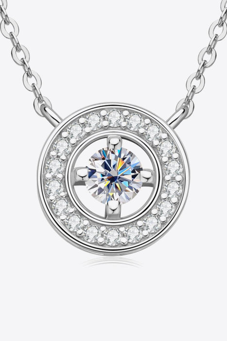 Elegant Sterling Silver Moissanite Geometric Pendant Necklace for Effortless Style