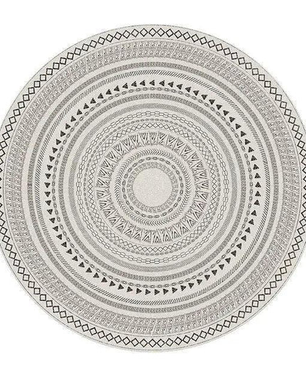 Elegant Round Moroccan-Style Polyester Area Carpet