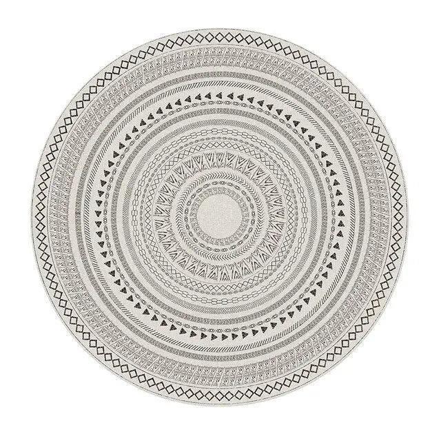 Elegant Round Moroccan-Style Polyester Area Carpet