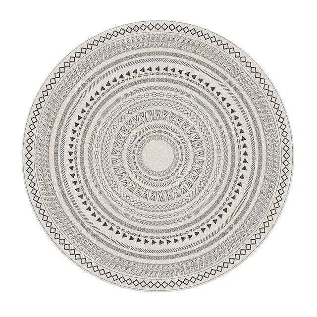 Elegant Circular Moroccan Polyester Carpet