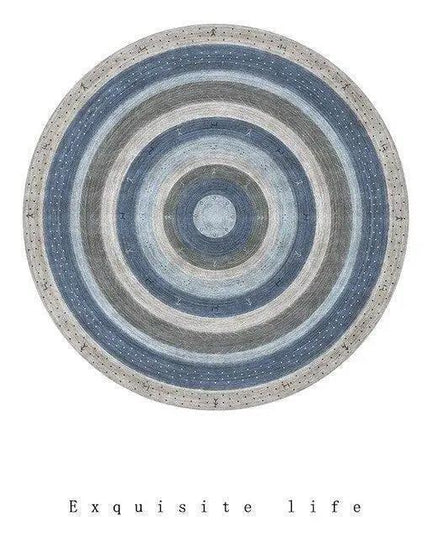 Elegant Round Moroccan-Style Polyester Area Carpet