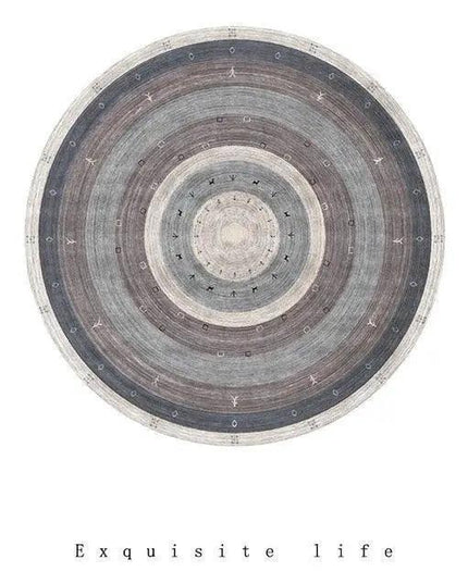 Elegant Round Moroccan-Style Polyester Area Carpet