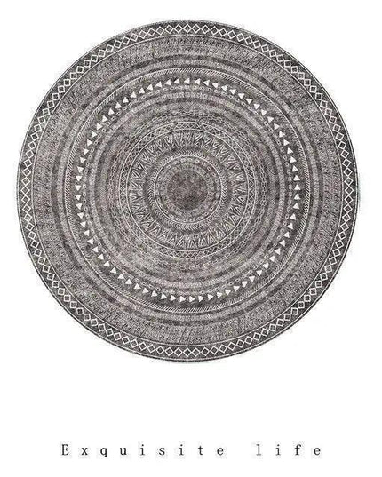 Elegant Round Moroccan-Style Polyester Area Carpet