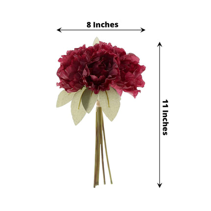 AliKopy 11" Real Touch Mulberry Silk Peonies Bouquet - Lifelike Design