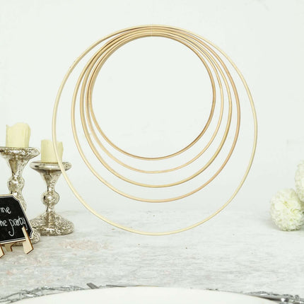 AliKopy Set of 5 Natural Wooden Rings for Crafts - Eco-Friendly & Dura