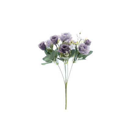 AliKopy 12" Lavender Lilac Real Touch Silk Rose Bouquet, Faux Bridal F
