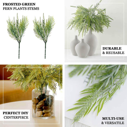 AliKopy 15" Artificial Sagebrush Fern Stems - Indoor Faux Plants, Real