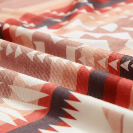 Chic Aztec-Inspired Lounge Set with Elegant Puff Sleeves & Adjustable Drawstring