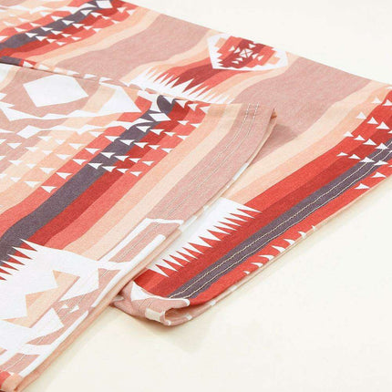 Chic Aztec-Inspired Lounge Set with Elegant Puff Sleeves & Adjustable Drawstring