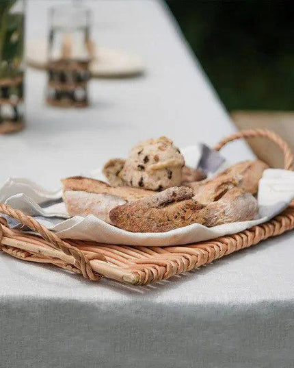 Sustainable Wicker Rattan Multi-Functional Storage Trays with Binaural Design