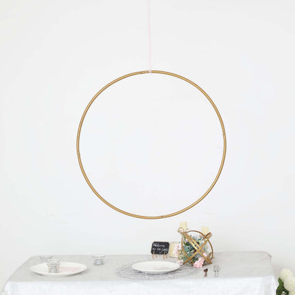 AliKopy 28" Gold Heavy Duty Metal Hoop Wreath - Durable Floral Design