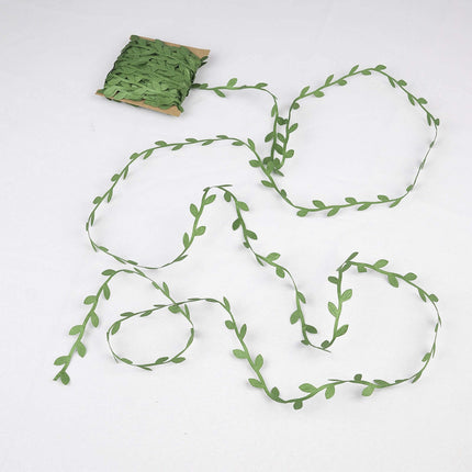 AliKopy 67FT Olive Green Leaf Ribbon Trim - Artificial Vines for DIY D