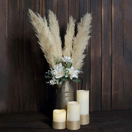 AliKopy 6 Stems Natural Dried Pampas Grass - 49" Tall Boho Decor