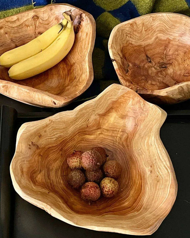 Handcrafted Cedar Root Wooden Fruit and Vegetable Basket