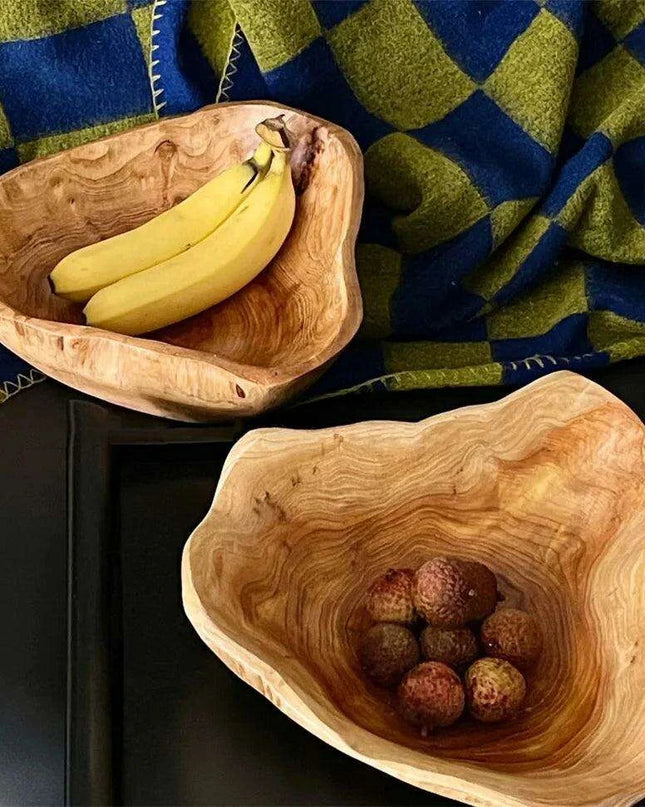 Handcrafted Cedar Root Wooden Fruit and Vegetable Basket