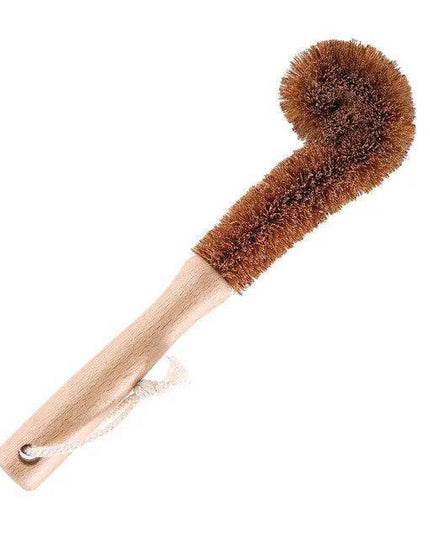 Sustainable Wooden Pot Scrubber Set with Coconut Palm Holder - Eco-Friendly Kitchen Cleaning Essential