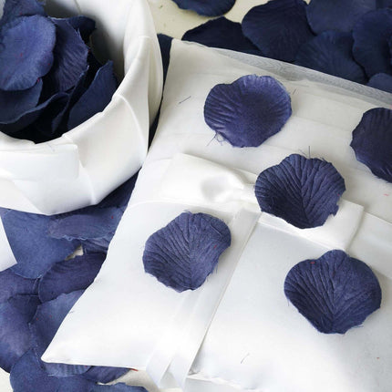 AliKopy 500-Pack Navy Blue Silk Rose Petals - Round Design, Table Deco