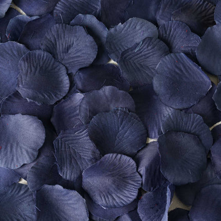 AliKopy 500-Pack Navy Blue Silk Rose Petals - Round Design, Table Deco