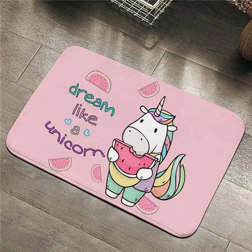 Unicorn Bathroom Mat - Durable Polyester, Slip-Resistant, Elegant Design