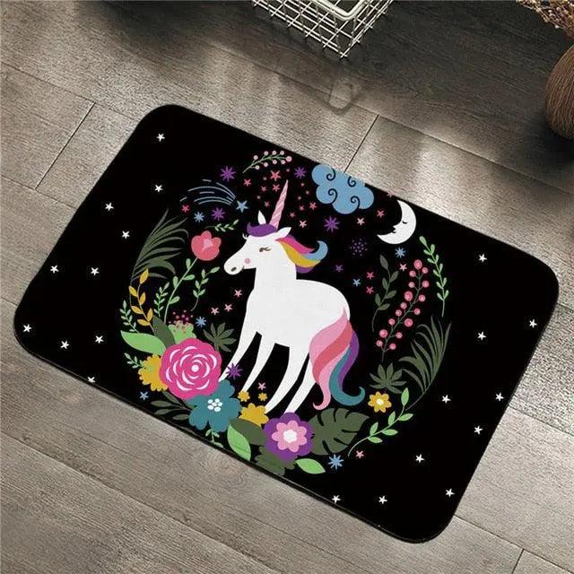 Unicorn Bathroom Mat - Durable Polyester, Slip-Resistant, Elegant Design