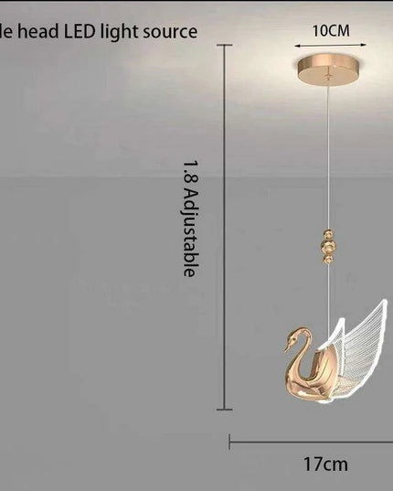 Nordic Luxury Swan Chandelier with Customizable LED Colors and Elegant Acrylic Wings