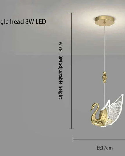 Nordic Luxury Swan Chandelier with Customizable LED Colors and Elegant Acrylic Wings