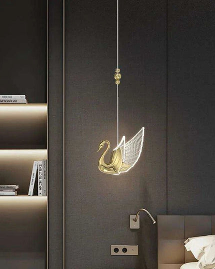 Nordic Luxury Swan Chandelier with Customizable LED Colors and Elegant Acrylic Wings