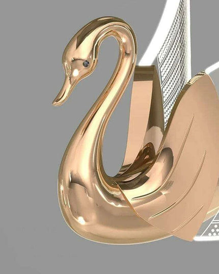 Nordic Luxury Swan Chandelier with Customizable LED Colors and Elegant Acrylic Wings