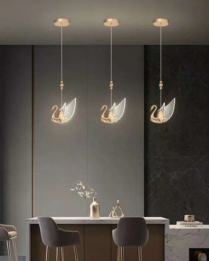 Nordic Luxury Swan Chandelier with Customizable LED Colors and Elegant Acrylic Wings