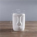 Abstract White Porcelain Head Vase