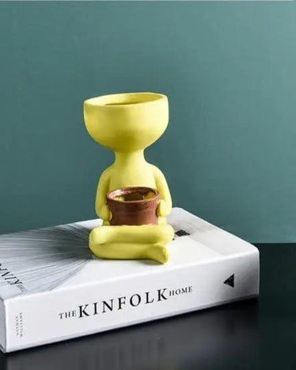 Abstract Nordic Head Ceramic Vase: Chic Minimalist Decor