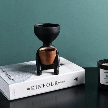 Abstract Nordic Head Ceramic Vase: Chic Minimalist Decor