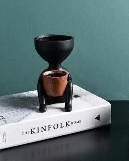 Abstract Nordic Head Ceramic Vase: Chic Minimalist Decor