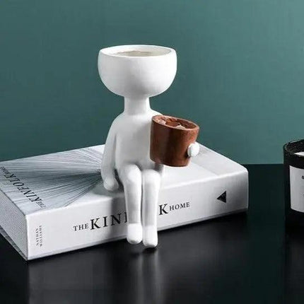 Abstract Nordic Head Ceramic Vase: Chic Minimalist Decor