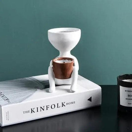 Abstract Nordic Head Ceramic Vase: Chic Minimalist Decor