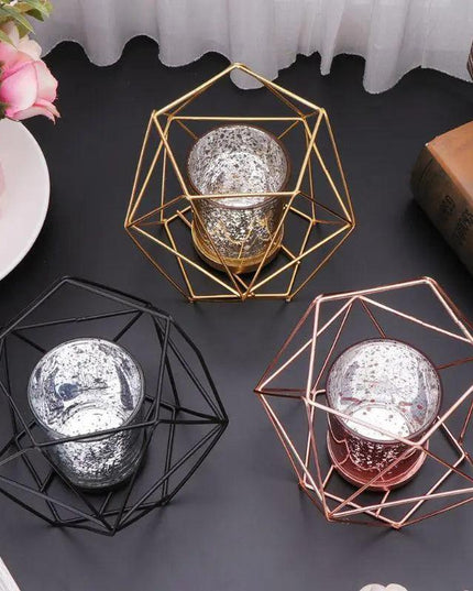 Nordic Grace Iron Candle Holder Set - Stylish Accent for Contemporary Interiors