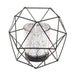 Nordic Style 3D Geometric Iron Deer Candle Holder with Cup