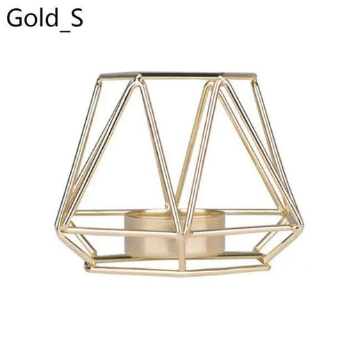 Elegant Nordic Wrought Iron Candle Holders with Geometric Design