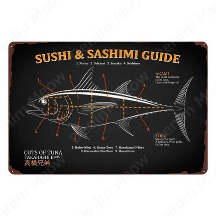 Nostalgic Retro Metal Sign for Kitchen - Pasta, Sandwich, and Fresh Bread Wall Art