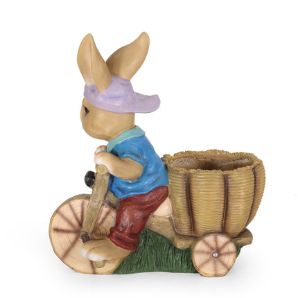 Room and Decor Mgo Rabbit Planter - Blue & Brown, Durable Magnesium Ox