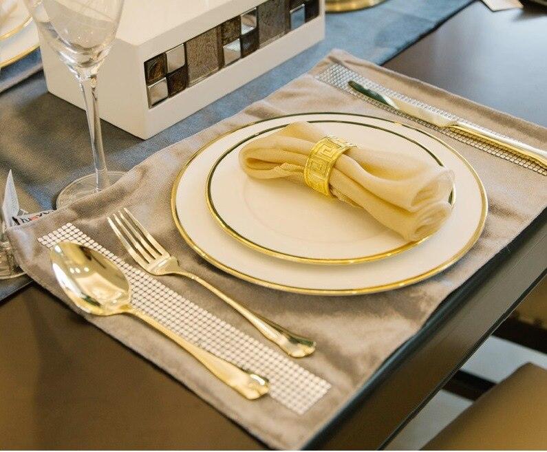 Luxurious Botanical Gold Bone China Dining Set