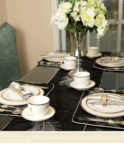 Luxurious Botanical Elegance Gold Fine Bone China Dining Set