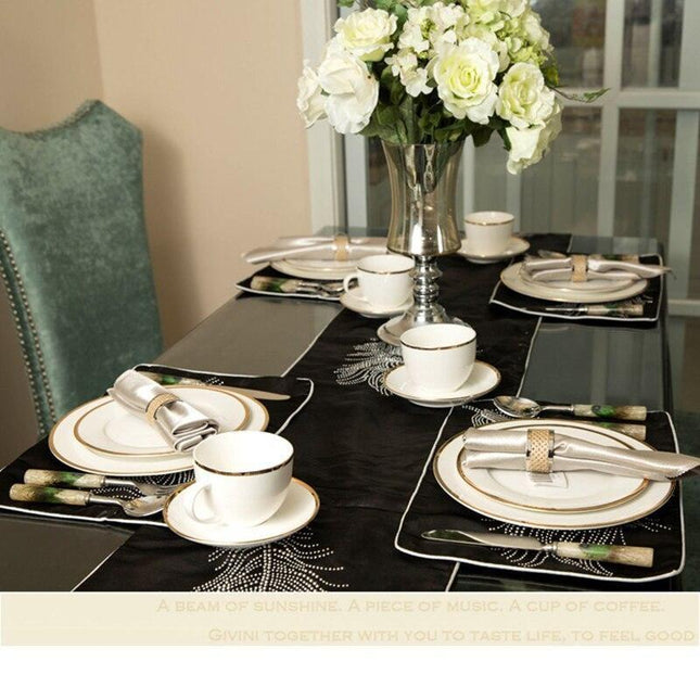 Luxurious Botanical Elegance Gold Fine Bone China Dining Set