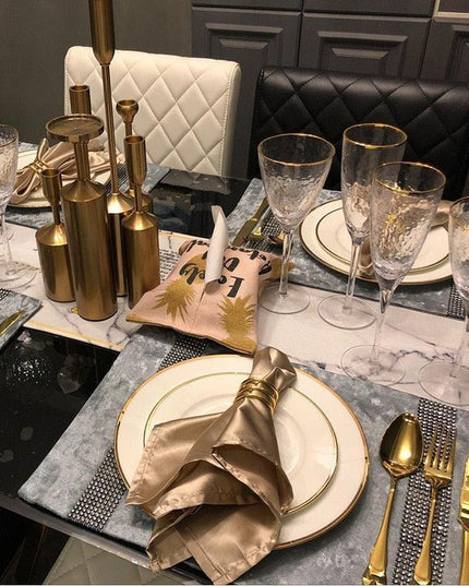 Luxurious Botanical Elegance Gold Fine Bone China Dining Set