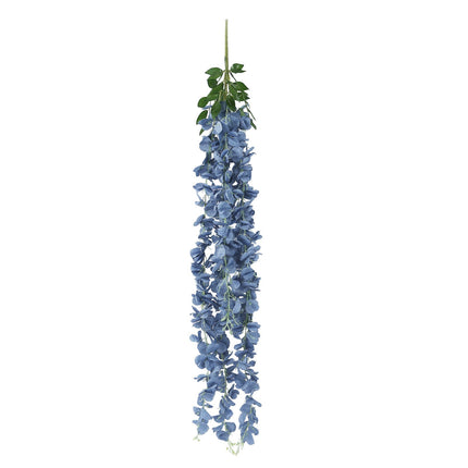 AliKopy 42" Silk Wisteria Flower Garland, 5 Full Strands, Dusty Blue