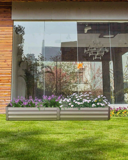 Modern Wave-Design Steel Raised Garden Bed for Outdoor Planting
